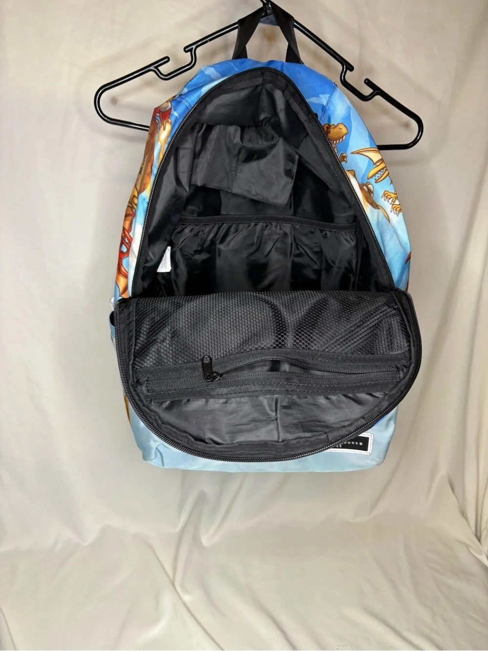 Spacejunkr Dinosaur Jet Pack Pterodactyl T-Rex Print Blue Backpack Full Size